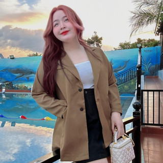 Áo Blazer Nữ Bigsize Tay Dài Cổ Vest Xẻ Tà Lưng Vải Cotton Lạnh Thời Trang Công Sở VET6