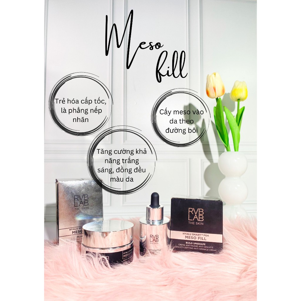 BỘ MESO FILL - Nâng Cơ, Trẻ Hóa Da, Trắng Da RVBLAB Nhập Khẩu Từ Ý (Serum/ Kem dưỡng)