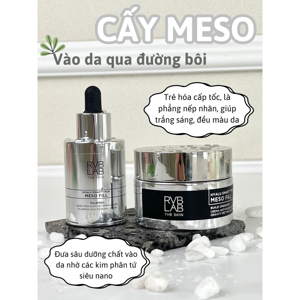 BỘ MESO FILL - Nâng Cơ, Trẻ Hóa Da, Trắng Da RVBLAB Nhập Khẩu Từ Ý (Serum/ Kem dưỡng)