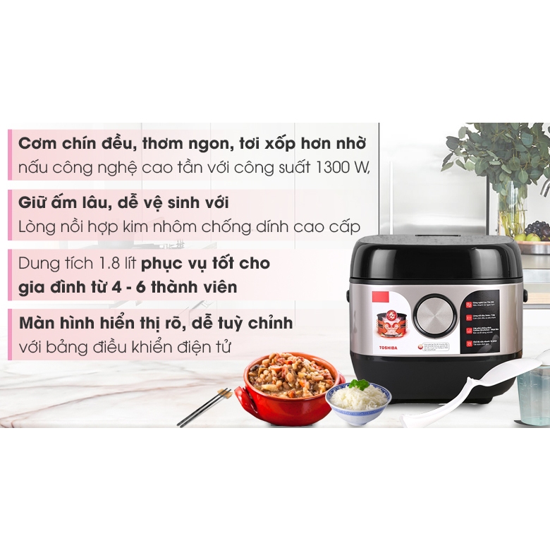Nồi cơm cao tần Toshiba 1.8 lít RC-18IX1PV hàng trưng bầy 96 98% chính hãng  100% | Shopee Việt Nam