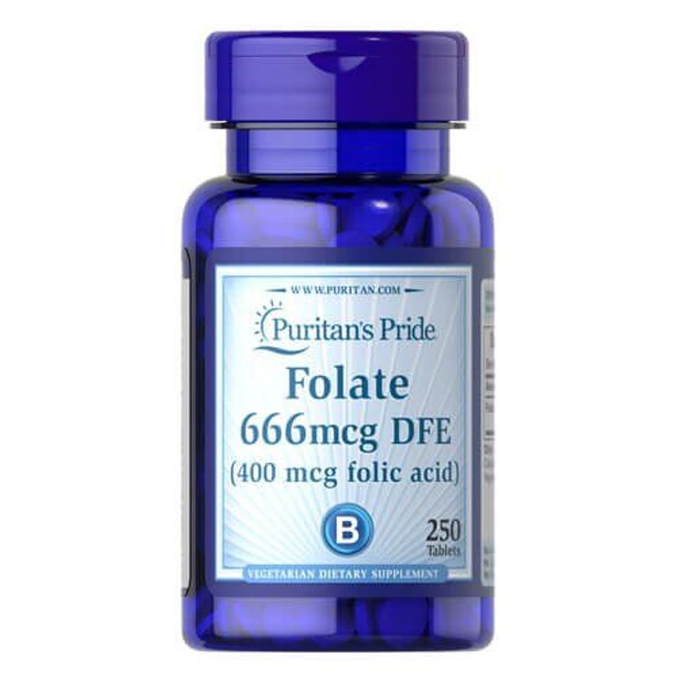 Viên uống hỗ trợ thiếu máu Puritan’s Pride Folate 666mcg DFE bổ sung ...