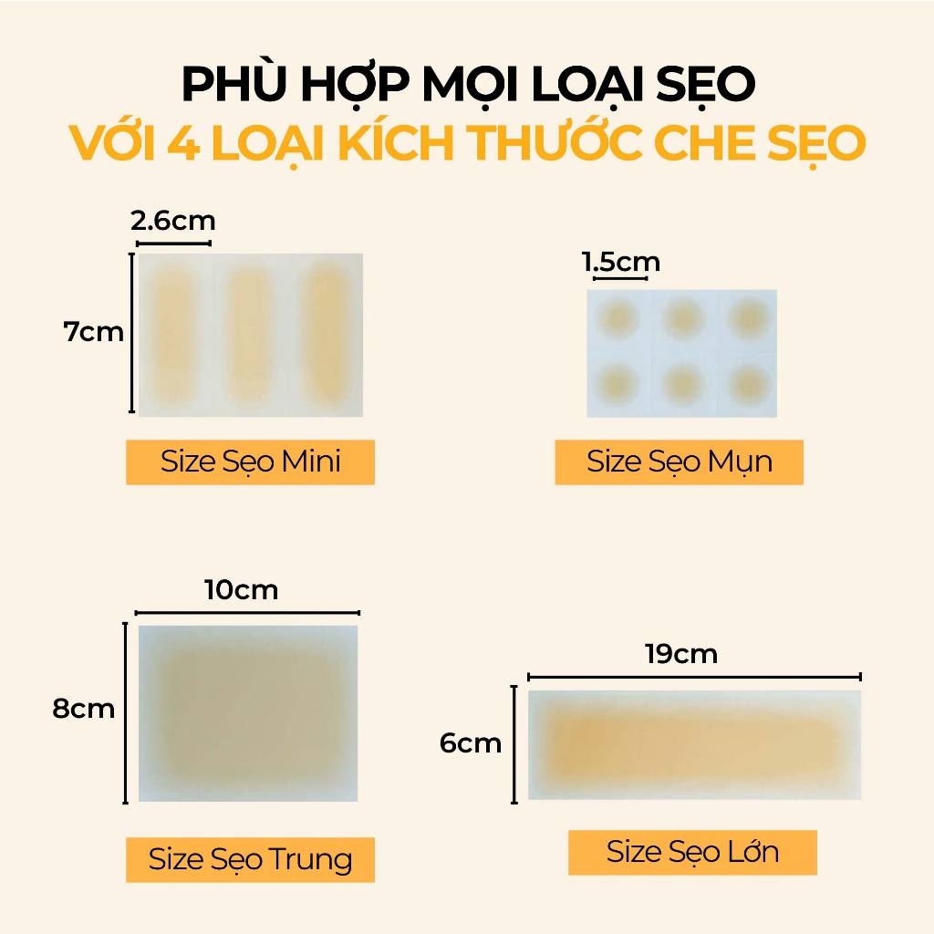 Miếng dán che sẹo hình xăm mụn khuyết điểm sẹo lồi nốt ruồi đậm màu Bellena XS2