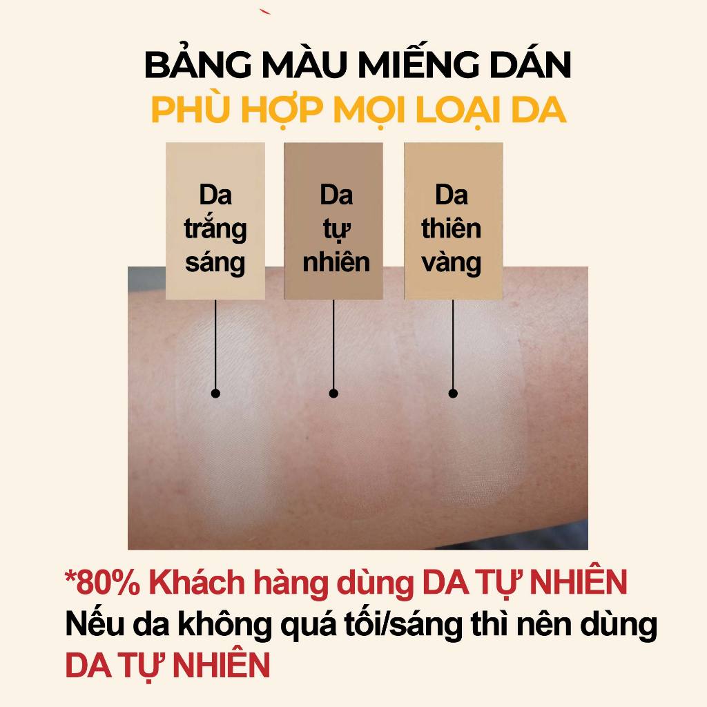 Miếng dán che sẹo hình xăm mụn khuyết điểm sẹo lồi nốt ruồi đậm màu Bellena XS2