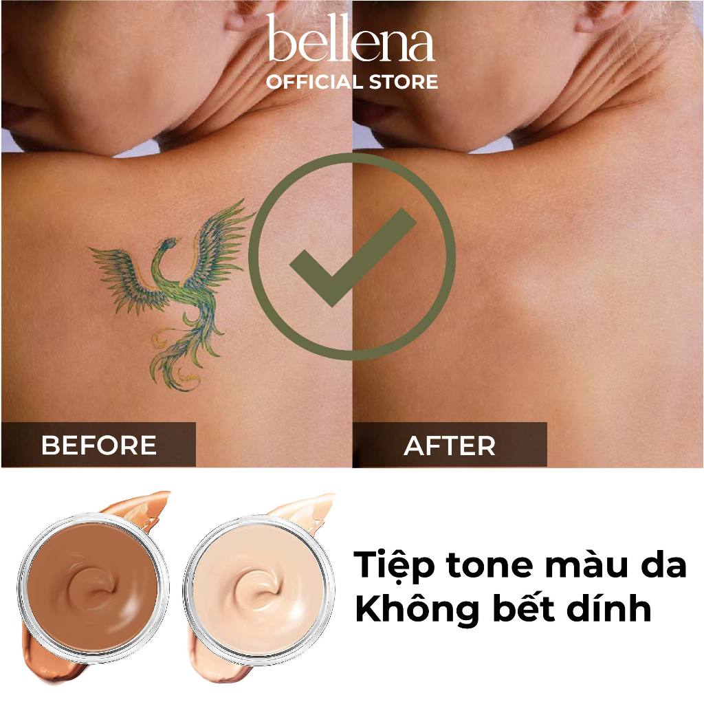 Kem che hình xăm khuyết điểm sẹo chống nước Bellena Tattoo Concealer Cream