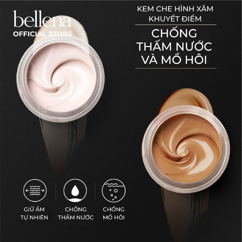 Kem che khuyết điểm hình xăm sẹo đậm màu chống nước Bellena KX2