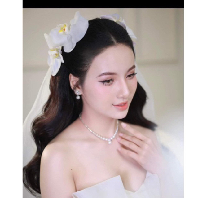 kẹp tóc hoa lan cô dâu
