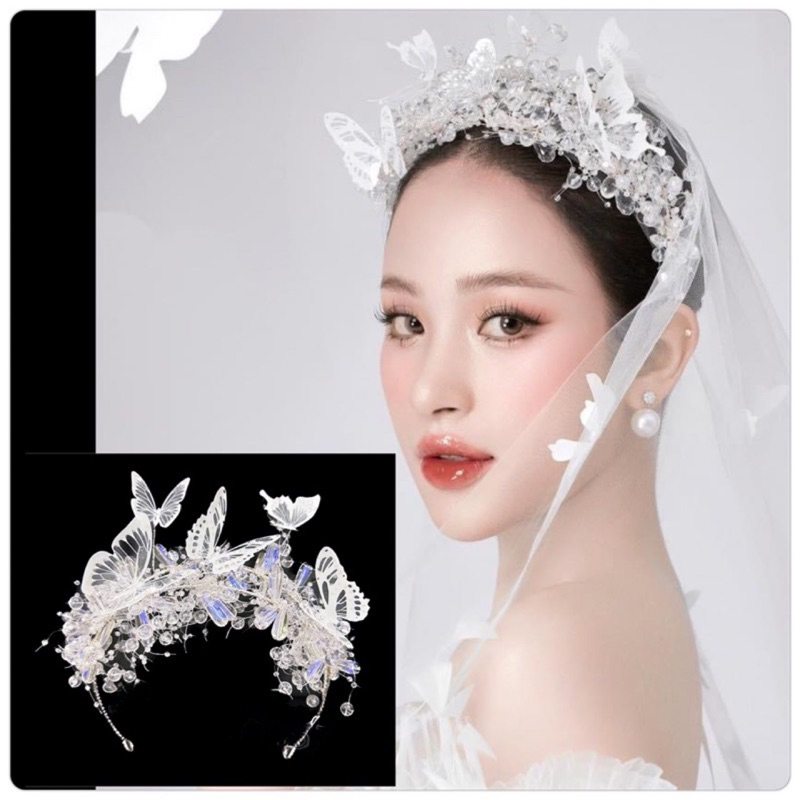Bờm tóc cô dâu lấp lánh