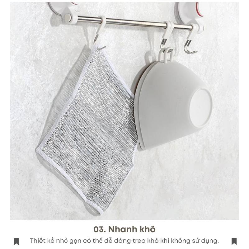 Set 10 Giẻ Rửa Chén Dây Kim Loại Lau Bồn Rửa Bát Cọ Rửa Xoong Nồi Đa Năng, Khăn Cọ Rửa Đa Năng Không Xước | 031