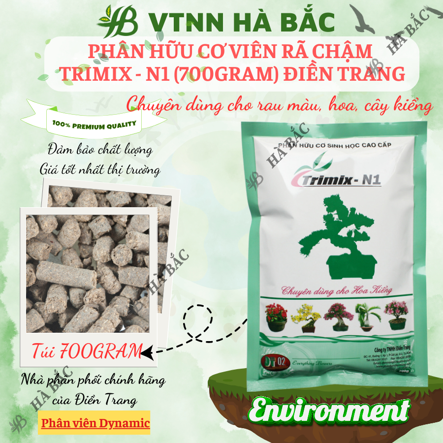 Phân hữu cơ viên rã chậm TRIMIX N1 (700gram), dùng cho tất cả các loại ...