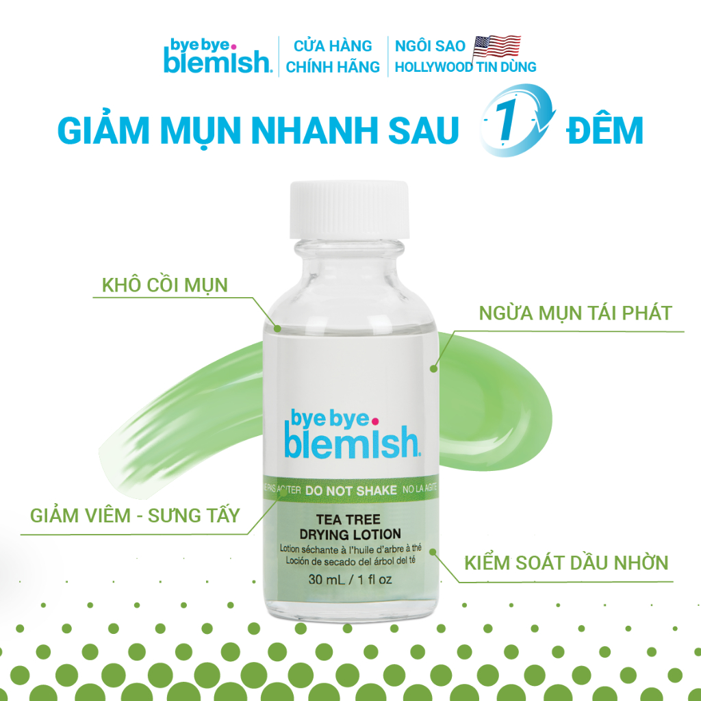 Ảnh  Chấm Mụn Tràm Trà và Serum 9,9% Niacinamide Bye Bye Blemish 30ml giúp giảm mụn, mờ vết thâm cho da dầu 2