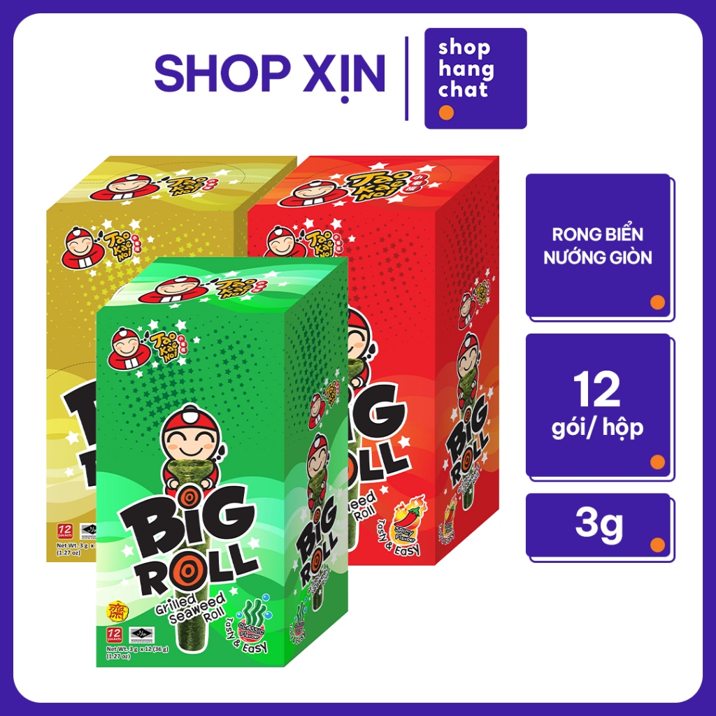[HỘP 12 GÓI] Snack Rong Biển Taokaenoi BIG ROLL Thái Lan Ăn Vặt Nhiều ...