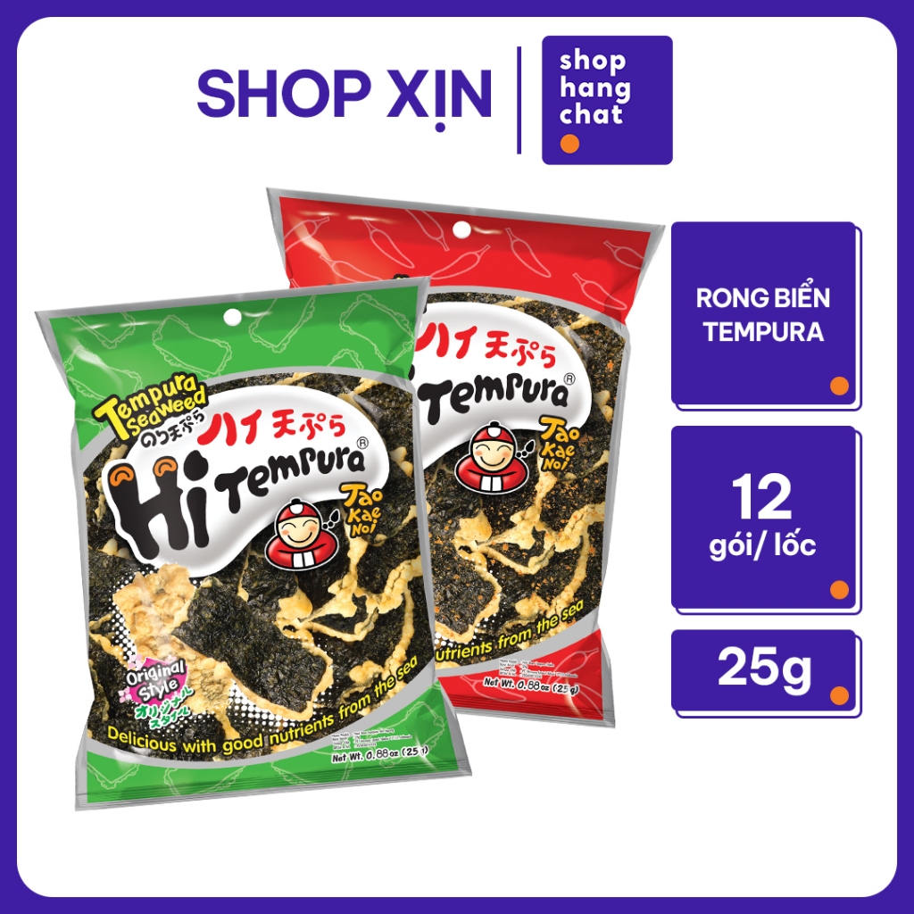 [GÓI 25G] Snack Rong Biển Taokaenoi TEMPURA Chiên Giòn Ăn Vặt Nhập Khẩu ...