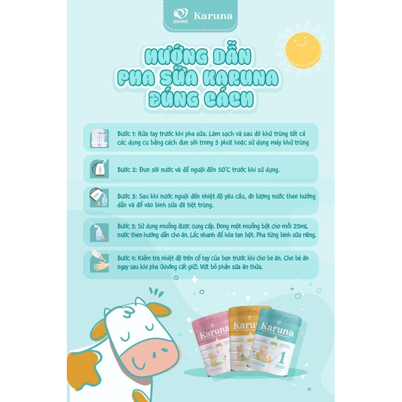 [🔥699K DATE 2027+LY KARUNA🔥] Sữa Karuna Infant Formula Số 1, 2, 3  800g Phát Triển Toàn Diện, Bổ Sung OPO, Chất