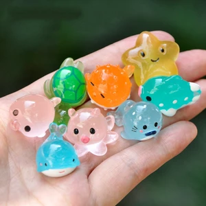 Set 10 hải sản ngẫu nhiên dạ quang lân tinh phát sáng mini dễ thương trang trí tiểu cảnh