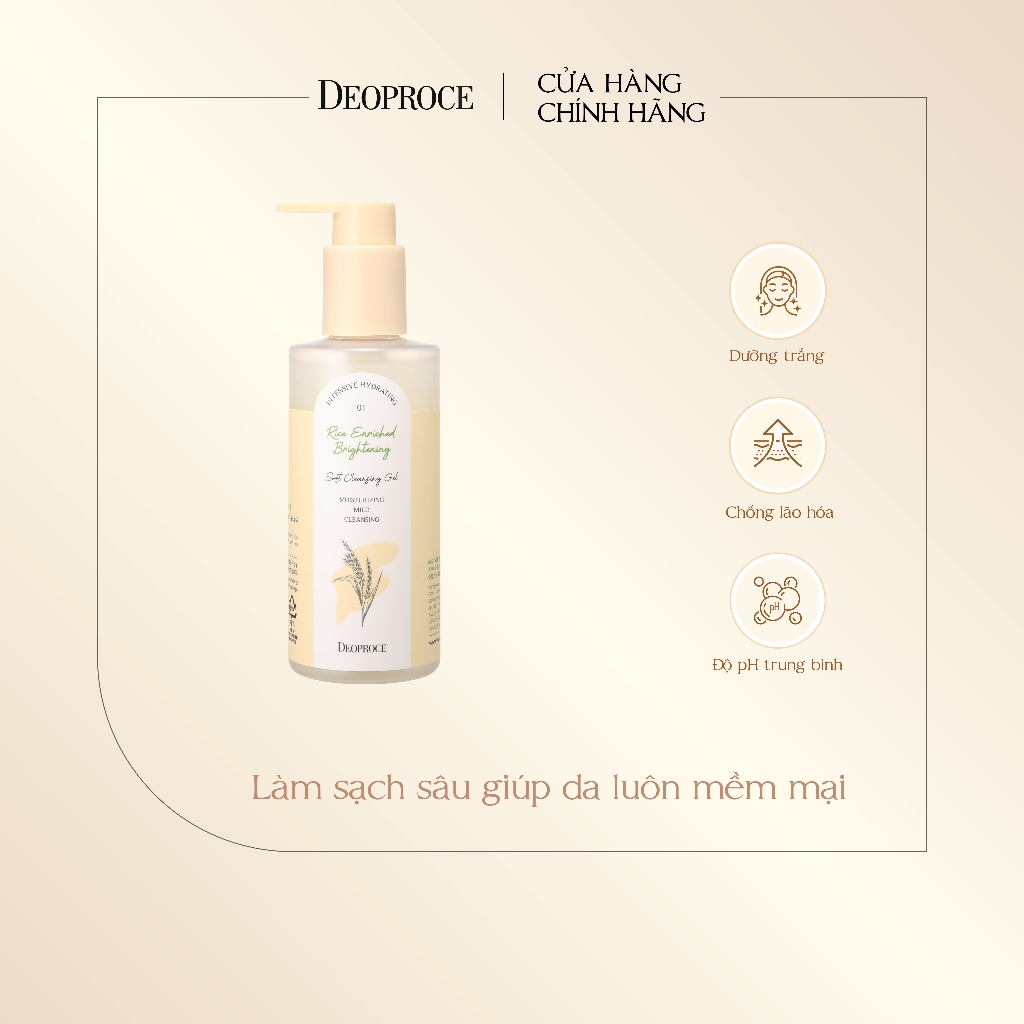 Sữa Rửa Mặt chiết xuất gạo Deoproce Rice Cleaning 200ml | Shopee Việt Nam