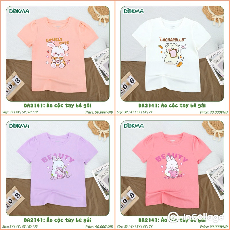 (11-25kg, 2-7Y) Áo Cộc Tay Dokma Bé Trai, Bé Gái DA2093 DA2824 DA2825 DA2956