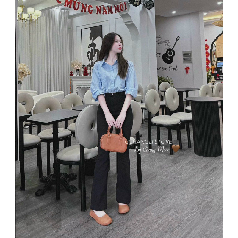 Áo Sơ Mi Nữ Dài Tay Chất Đũi Oversize Phong Cách Thường Ngày
