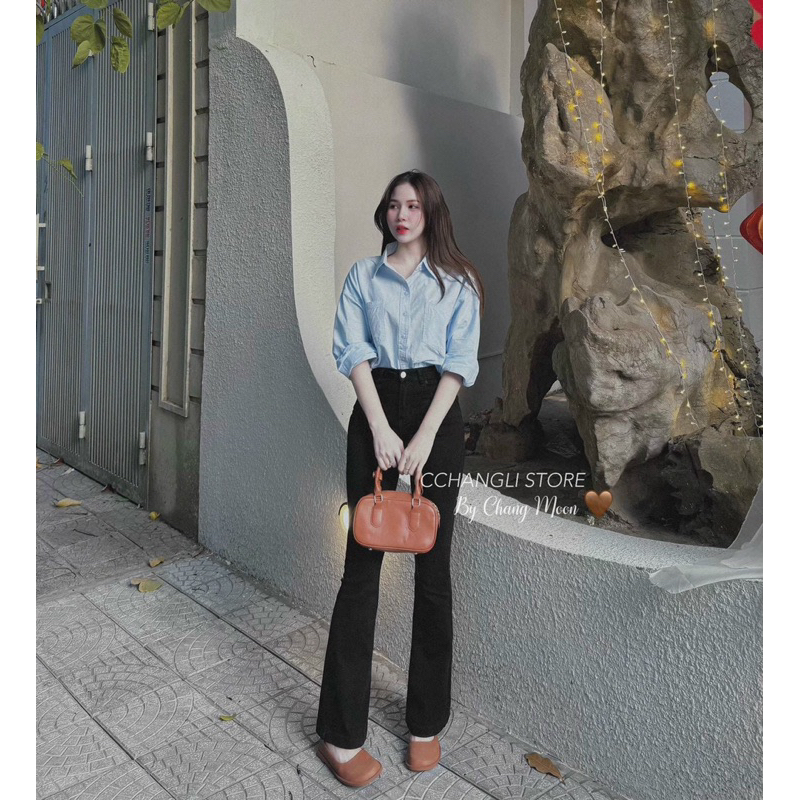 Áo Sơ Mi Nữ Dài Tay Chất Đũi Oversize Phong Cách Thường Ngày