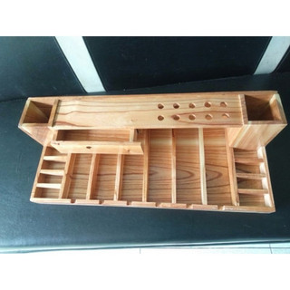 Khay gỗ đựng tông đơ 6 ngăn 2 hố có ngăn kéo uy tín và chất lượng