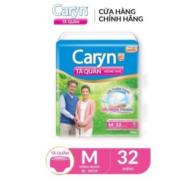 2 gói tã quần Caryn M32/ L28/XL24 miếng