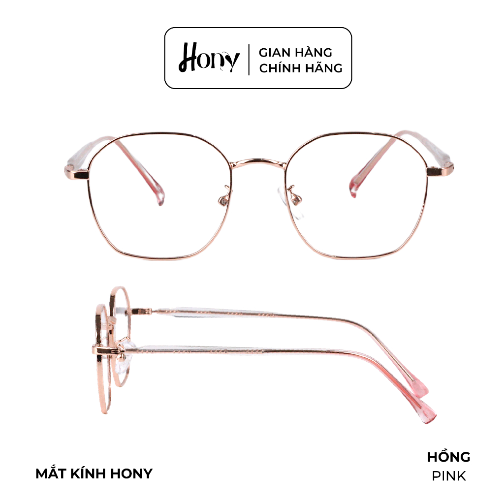 Mắt kính Unisex thời trang HONY - Gọng hợp kim cao cấp đa giác thời trang