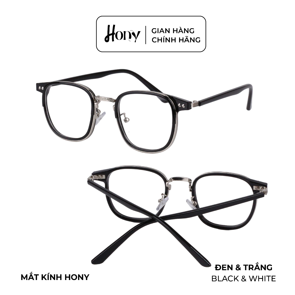 Mắt kính Unisex thời trang HONY - Gọng Acetate dáng vuông bo tròn cách điệu