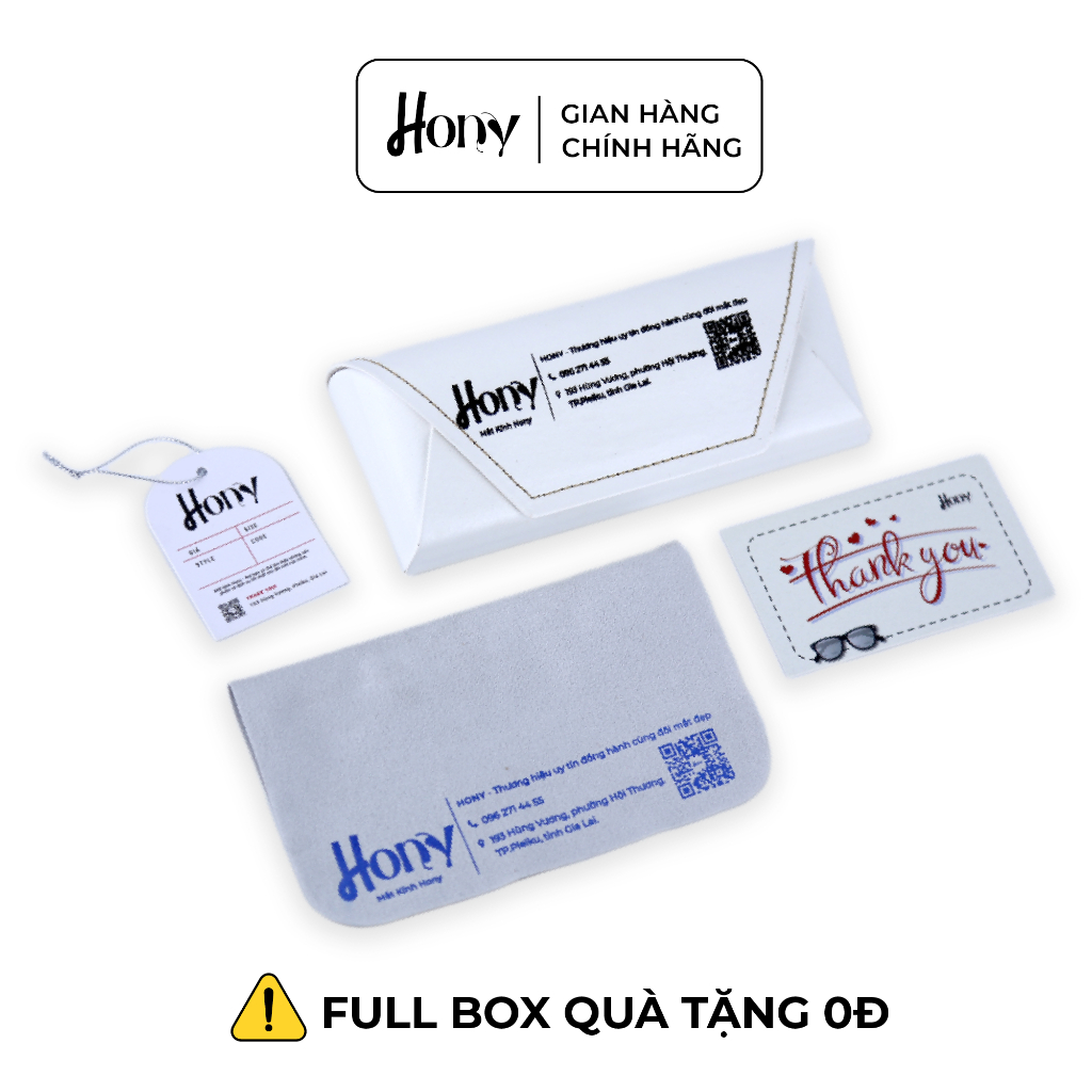 Mắt kính Unisex thời trang HONY - Gọng hợp kim cao cấp đa giác thời trang