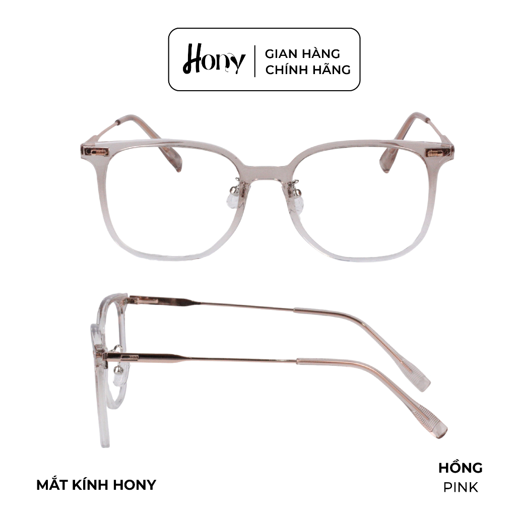 Mắt kính Unisex thời trang HONY - Gọng Acetate dáng vuông bo tròn mẫu mới cá tính