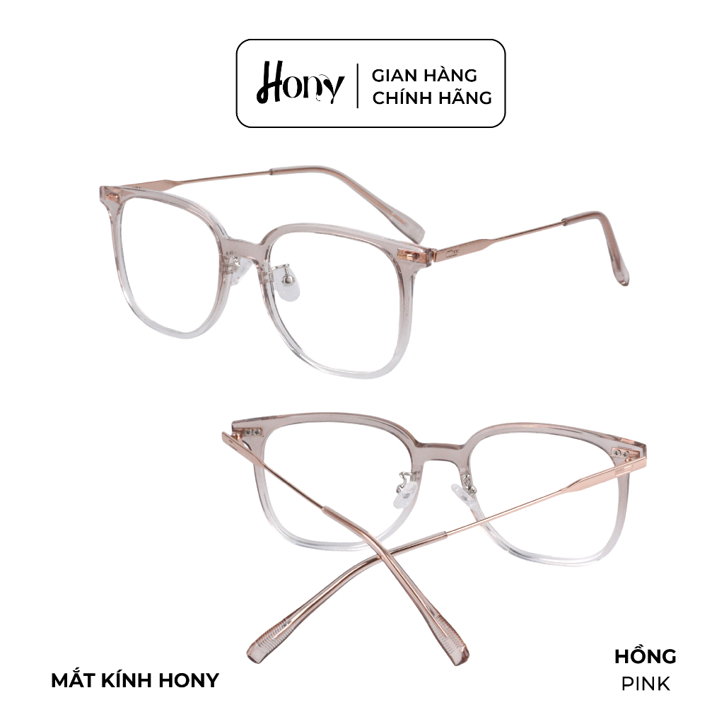 Mắt kính Unisex thời trang HONY - Gọng Acetate dáng vuông bo tròn mẫu mới cá tính