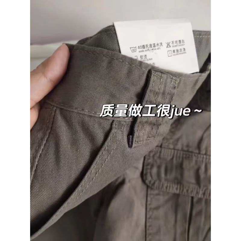 [ HÀNG ORDER] Quần short công sở màu xám xi măng cổ điển của Mỹ dành cho nữ, thiết kế đường phố cao cấp