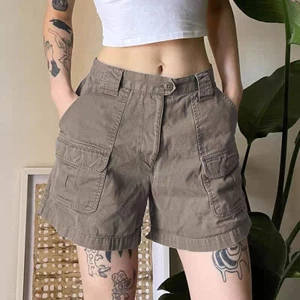 Quần short công sở màu xám xi măng cổ điển của Mỹ dành cho nữ, thiết kế đường phố cao cấp
