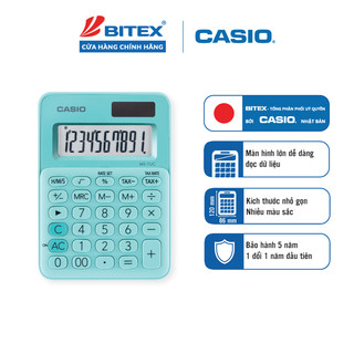 Máy Tính Để Bàn Casio MS-7UC (10 Số) Chính Hãng - Màu Sắc Trendy, Tích Hợp Tính Thuế TAX & Lợi Nhuận