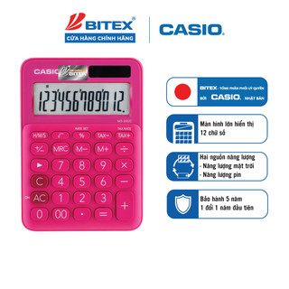 Máy Tính Casio MS-20UC Đa Sắc Màu - Tích Hợp Phím Tính Thuế (TAX) Cho Kế Toán, Chủ Shop