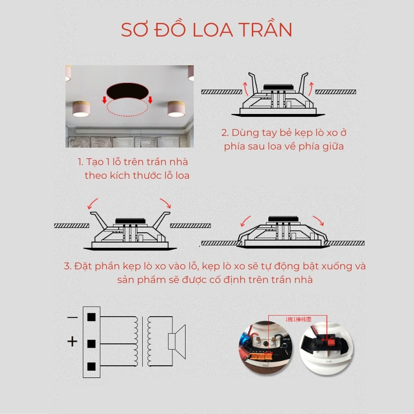 Bộ loa âm trần bluetooth 30W bass sâu tresst sáng dành cho spa, cafe, nhà hàng, cửa hàng quần áo, văn phòng