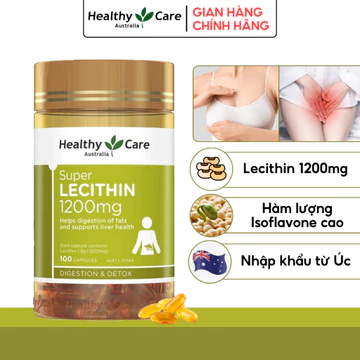 Mầm đậu nành Healthy Care Super Lecithin 100 viên giúp điều hòa nội tiết