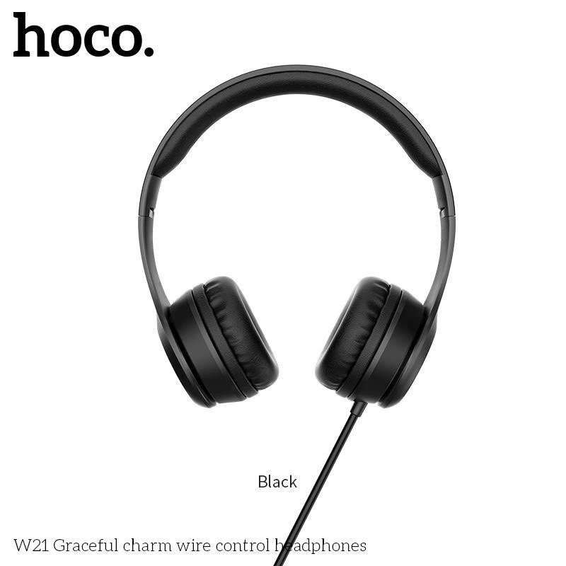 Tai nghe chụp tai có dây gaming w21 ,hai màu đen và xám có mic đàm thoại kết nối máy tính và điện thoại.