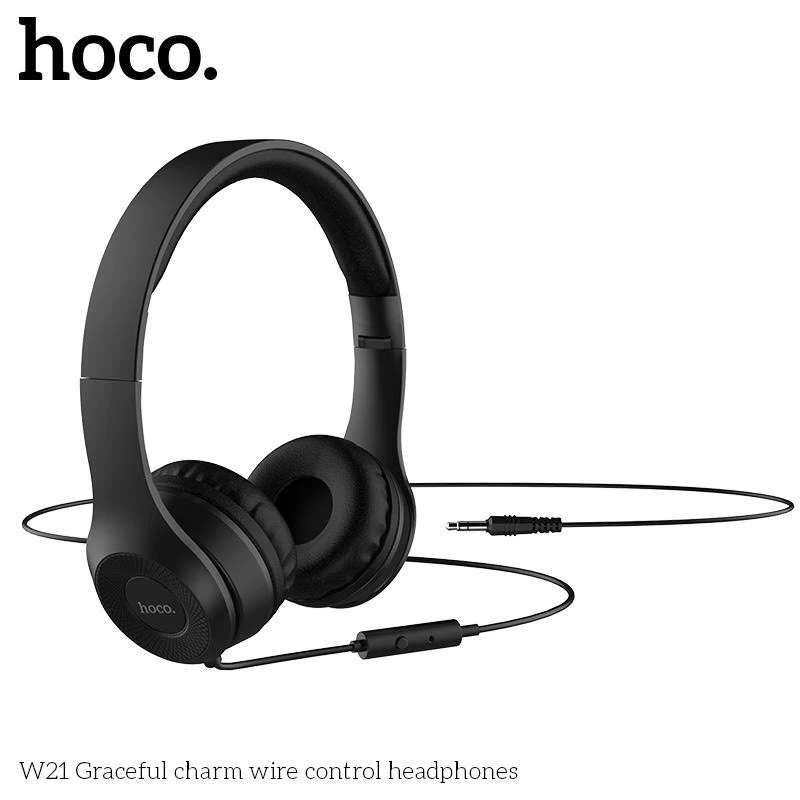 Tai nghe chụp tai có dây gaming w21 ,hai màu đen và xám có mic đàm thoại kết nối máy tính và điện thoại.