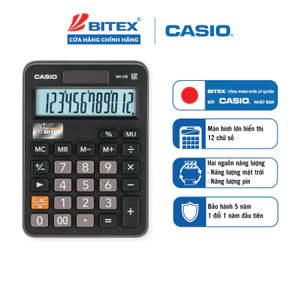 Máy Tính Casio MX-12B (12 Số) Chính Hãng - Gọn Tối, Khóa Nảy Cho Chủ Shop, Kế Toán Bán Hàng
