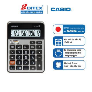 Máy Tính Để Bàn Casio MX-120B (12 Số) Chính Hãng - Thiết Kế Phím Lớn, Bền Bỉ Cho Chủ Shop, Kế Toán