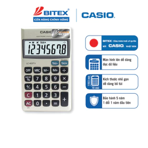 Máy Tính Bỏ Túi Casio LC-403TV (8 Số) Chính Hãng - Thiết Kế Nắp Gập Bảo Vệ, Nhỏ Gọn Cho Sale