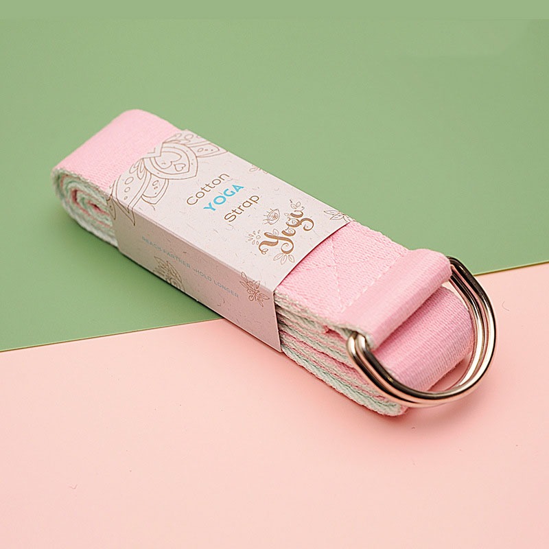 Dây tập Yoga cotton SPORTY 2.5m YGT14, bản thiết kế khóa đôi hỗ trợ tập các động tác khó