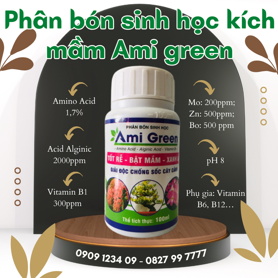 Phân bón sinh học Ami green kích mầm cây cảnh 2
