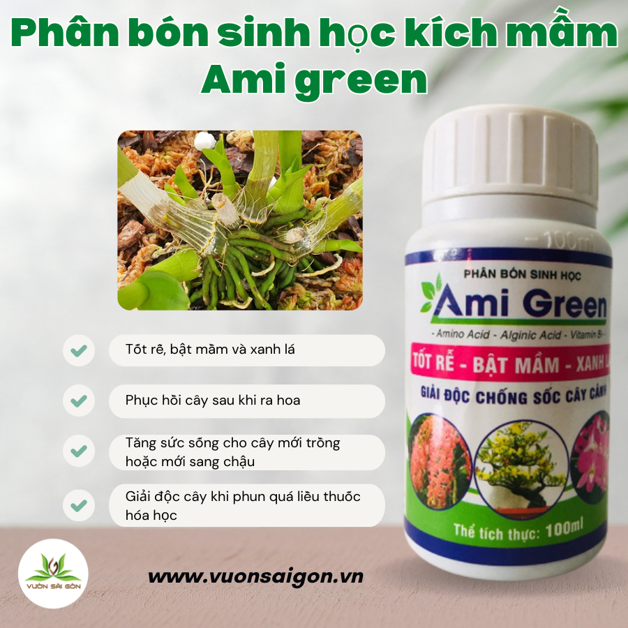 Phân bón sinh học Ami green kích mầm cây cảnh 3