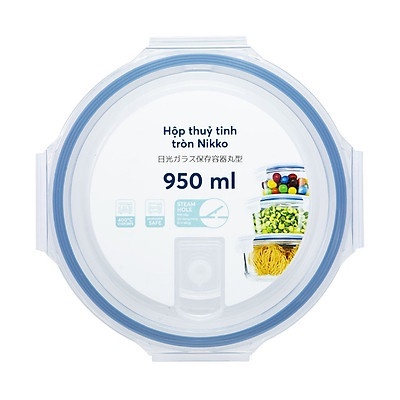 Hộp thuỷ tinh tròn Nikko đựng thực phẩm INOCHI