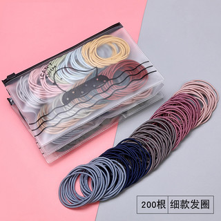 SET 100 DÂY CHUN BUỘC TÓC TRƠN ĐỰNG TÚI ZIP MIX MÀU XINH XẮN - Dây Chun Buộc Tóc Chính Hãng MÃ: AK656
