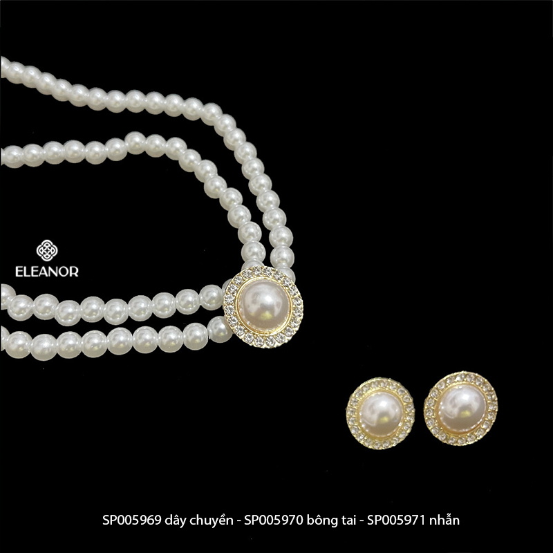 Dây chuyền nhẫn nữ Eleanor Accessories bộ trang sức ngọc trai nhân tạo phụ kiện trang sức 5969