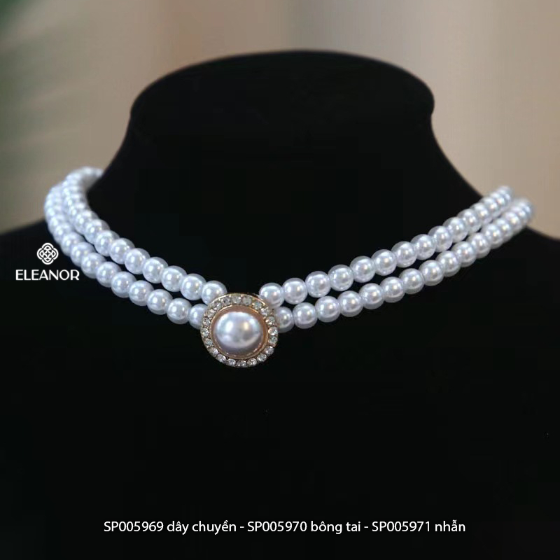 Dây chuyền nhẫn nữ Eleanor Accessories bộ trang sức ngọc trai nhân tạo phụ kiện trang sức 5969