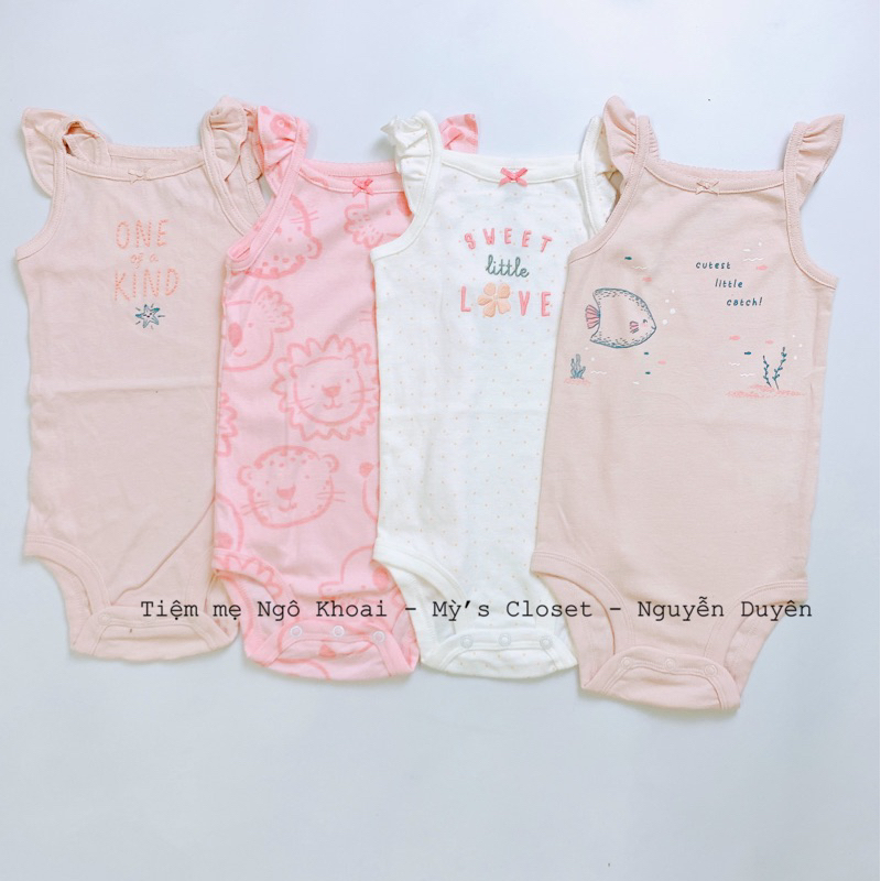 [MD17] 9-12M 9-11kg Body suit, hai dây, cánh tiên chất liệu cotton mềm mát cho em bé