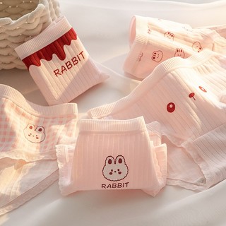Quần lót nữ cotton màu hồng nhẹ nhàng họa tiết dễ thương, đáy kháng khuẩn không cộm King Shop LY-11
