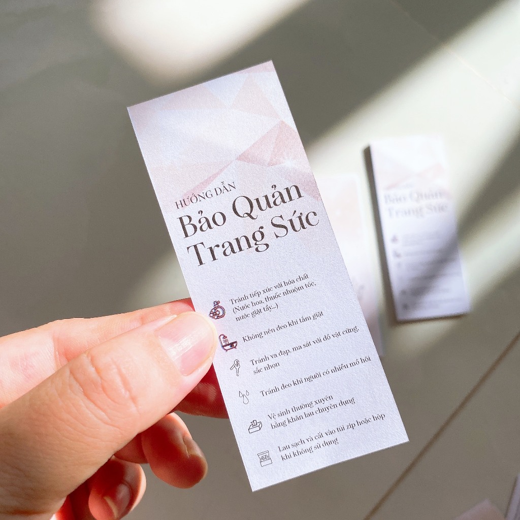 100 Phiếu hướng dẫn bảo quản trang sức